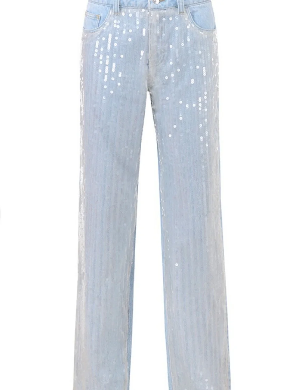 Sequin Light Blue Boyfriend Jeans - Picture 3 of 9